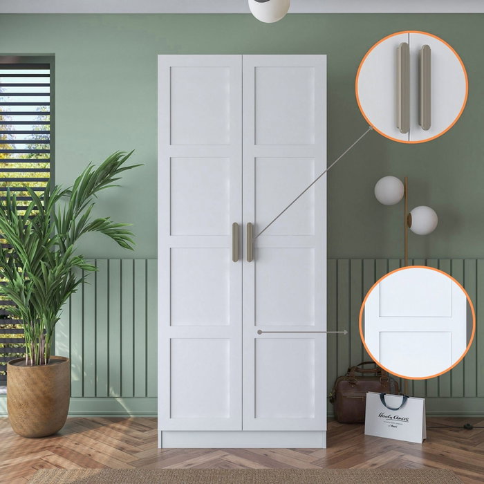 Hanah Home Armario Blanco con Estanterías